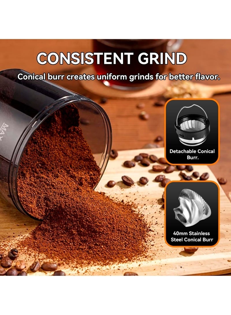 ASIV Coffee Grinder, 200 Watts, 31 Grinding Settings, 275g Bean Holder, Energy-Saving Mode, Splash-Proof, Easy to Clean, Black Nl-Cg-4966-Bk - Image 3