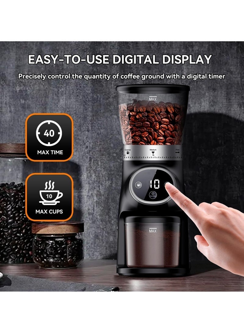 ASIV Coffee Grinder, 200 Watts, 31 Grinding Settings, 275g Bean Holder, Energy-Saving Mode, Splash-Proof, Easy to Clean, Black Nl-Cg-4966-Bk - Image 5