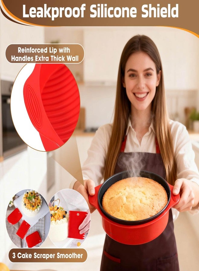 MASSUGAR Springform Pan with Silicone Protector, 4 7 9 Inch Leakproof Round Cake Pan for Baking in Water Bath - Nonstick Spring Form Pan for Cheesecake with 50 Pcs Parchment Paper Liners - Image 5