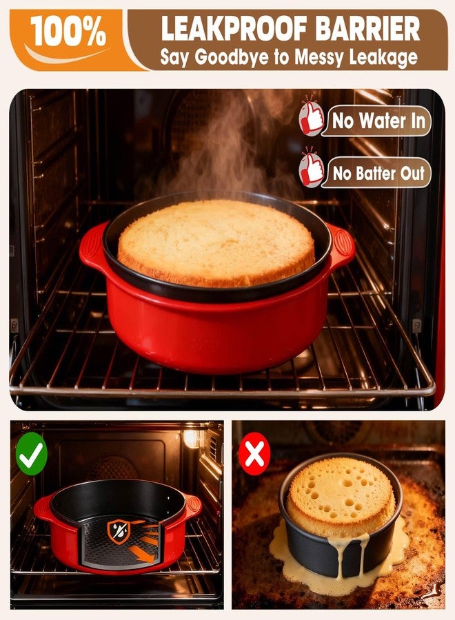 MASSUGAR Springform Pan with Silicone Protector, 4 7 9 Inch Leakproof Round Cake Pan for Baking in Water Bath - Nonstick Spring Form Pan for Cheesecake with 50 Pcs Parchment Paper Liners - Image 4