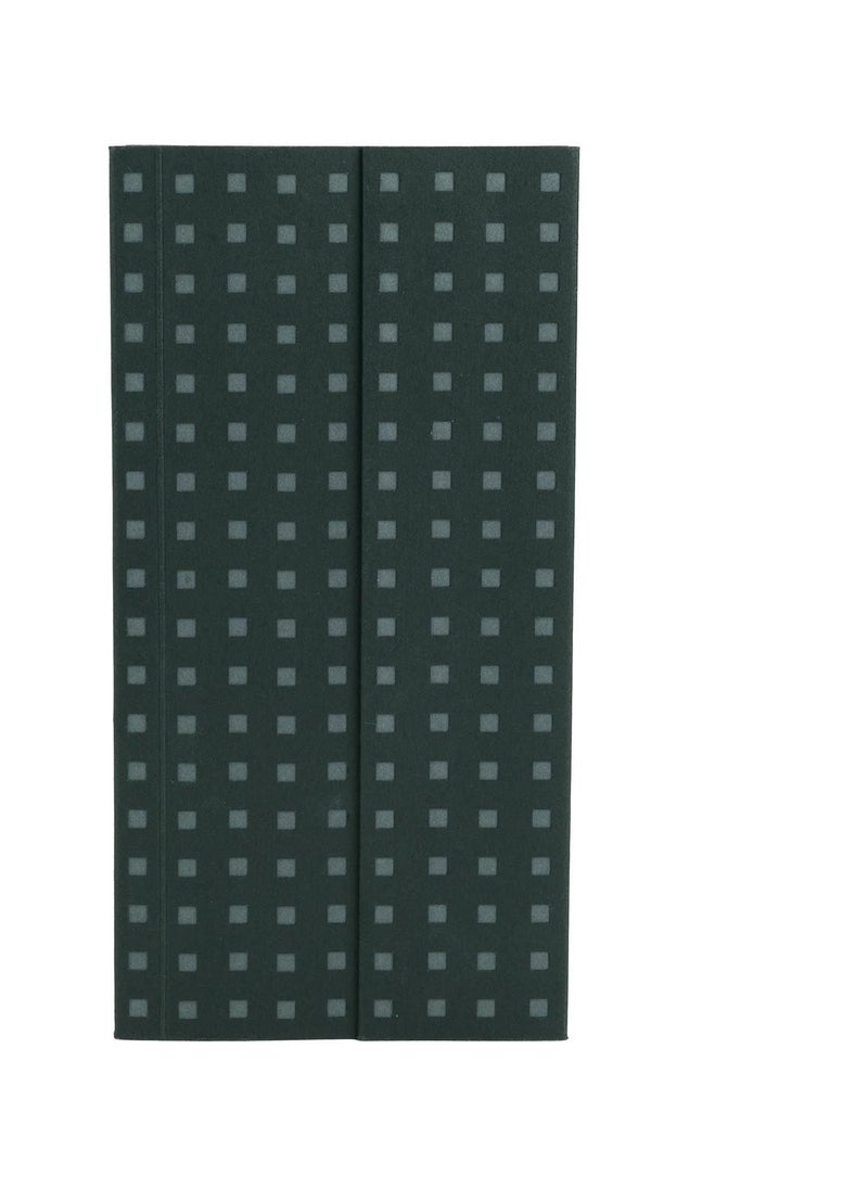 Paper-Oh - Quadro Black on Grey B6.5 Lined Wrap Closure 112 Pages 100gsm Notebook - Image 1