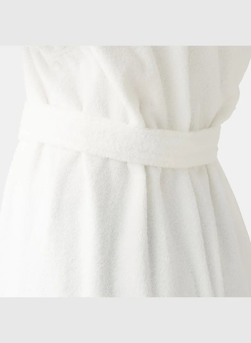 MUJI Side Seamless Pile Bathrobe , Unisex , Off White