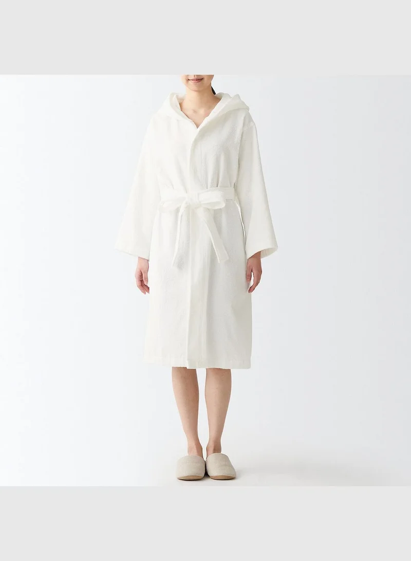 MUJI Side Seamless Pile Bathrobe , Unisex , Off White