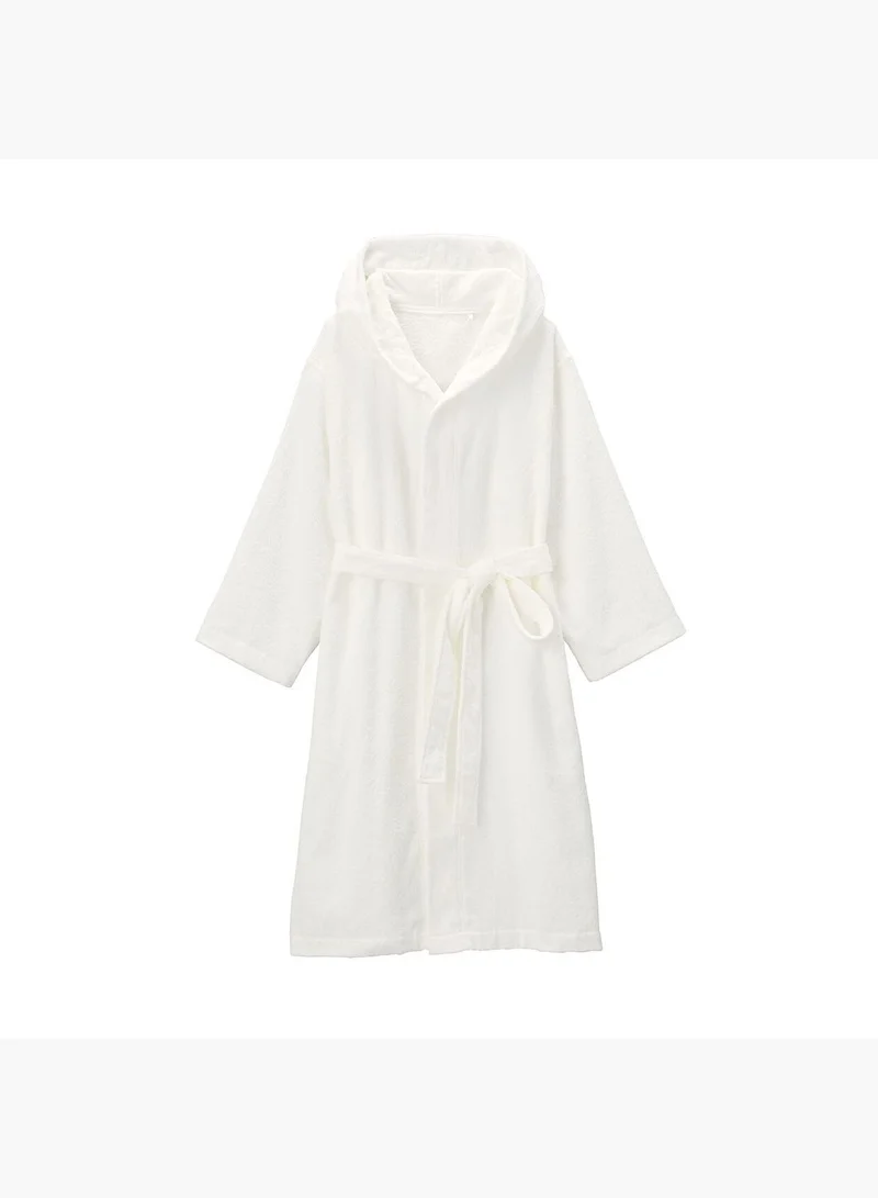 MUJI Side Seamless Pile Bathrobe , Unisex , Off White