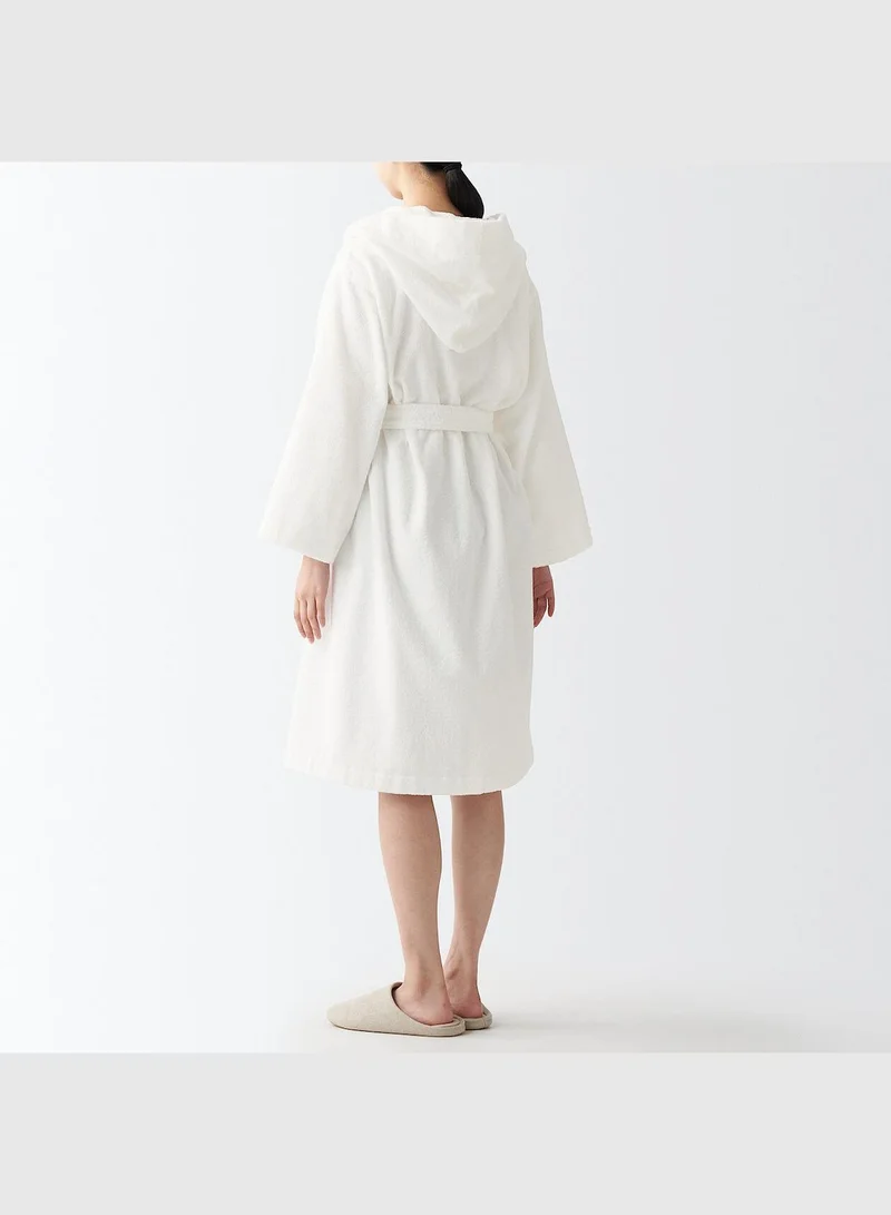 MUJI Side Seamless Pile Bathrobe , Unisex , Off White