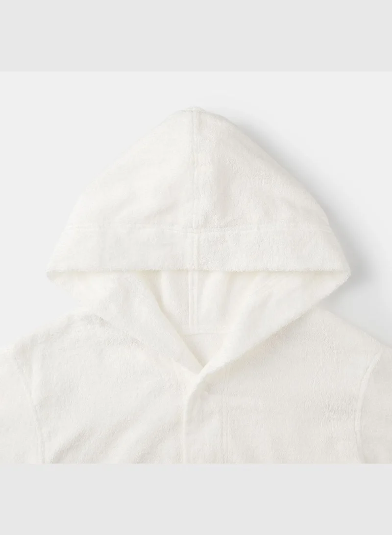 MUJI Side Seamless Pile Bathrobe , Unisex , Off White