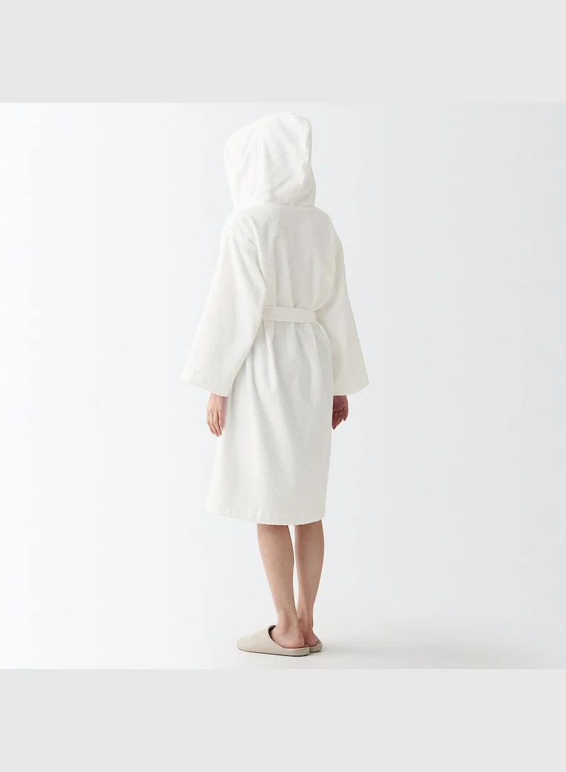 MUJI Side Seamless Pile Bathrobe , Unisex , Off White