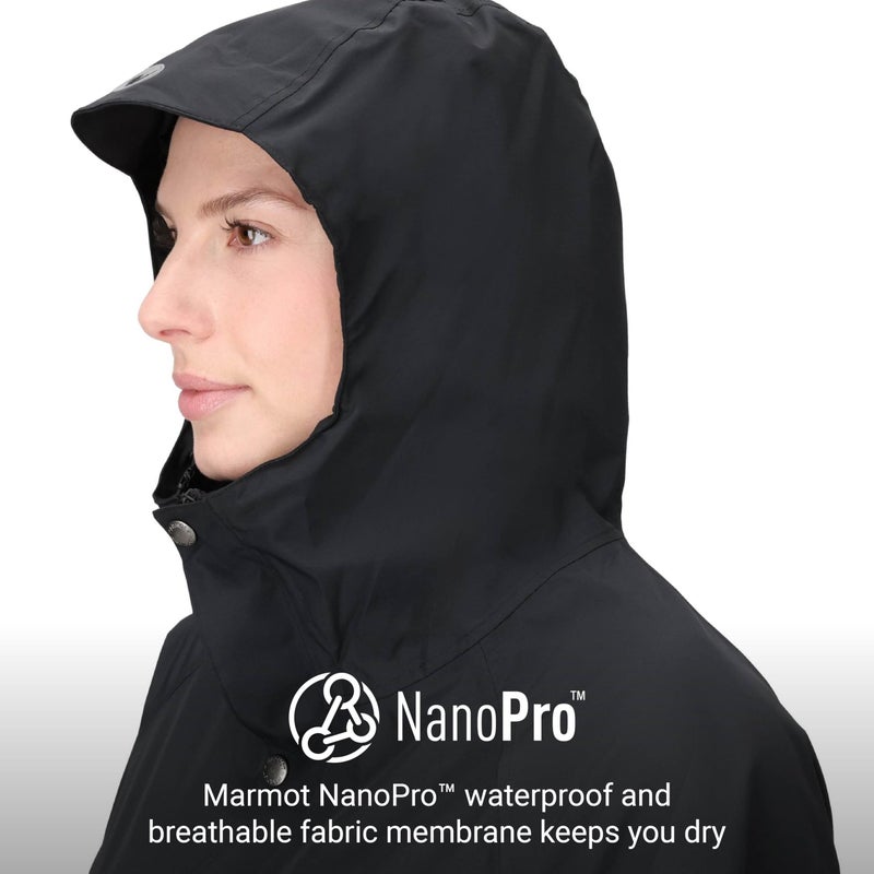 MARMOT Womenâ€™s Cascade Durable & Waterproof Rain Jacket, Black, Medium - Image 4