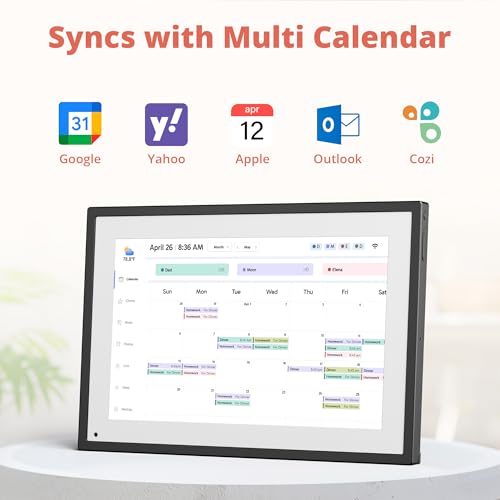 Dragon Touch Digital Calendar Touch Screen 10 Inch, Electronic Calendar Chore Chart with 1080P Interactive Touchscreen for Family Monthly/Weekly/Daily Planner, Smart Calendar with Desk Mount - Black - Image 3