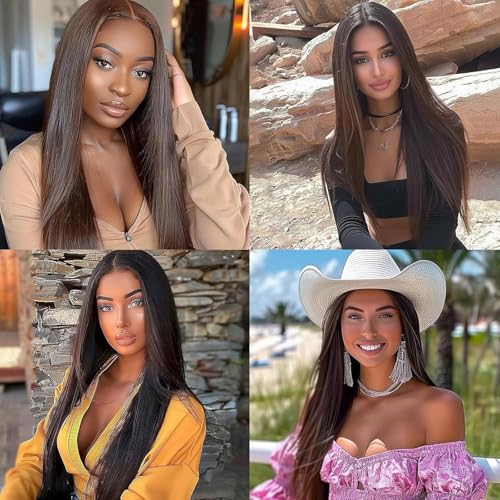 ASSU Dark Brown Straight Synthetic Hair Wig for Women | Natural-Looking Cosplay & Fashion Full Head Wig | Comfortable Easy-Wear Breathable Cap | Perfect for Daily Use & Parties | Includes Wig Cap - Image 4