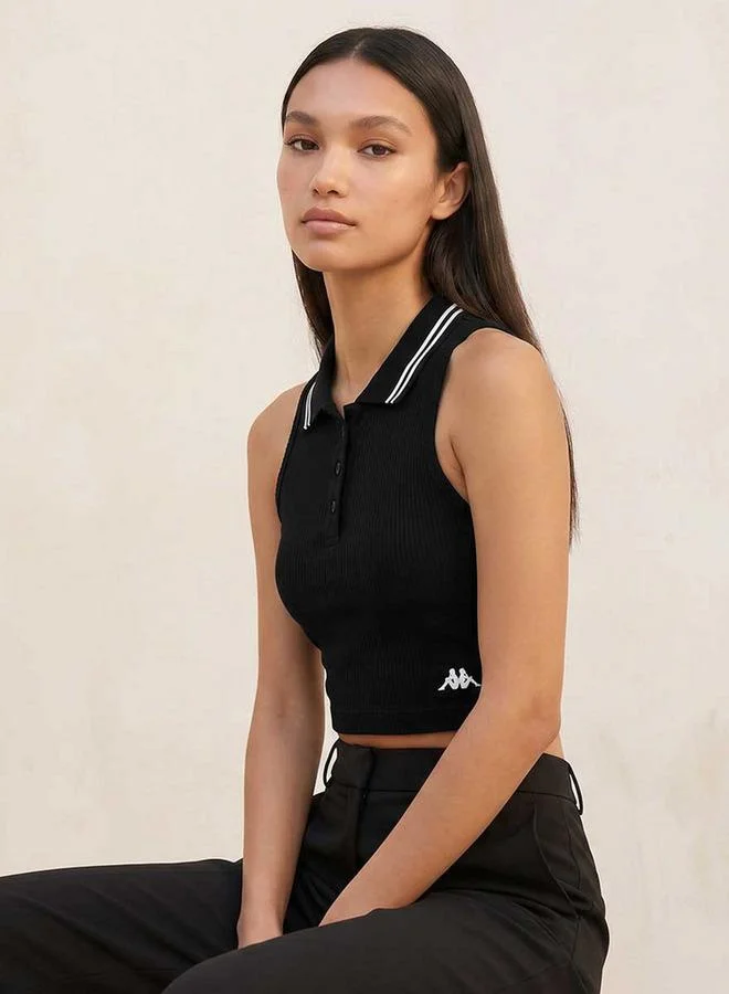 Kappa BLACK Kappa Sleeveless Polo T shirt for Women | Best Price UAE