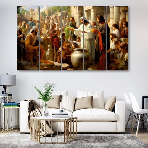 The Castle Decor-Jesus christ last supper painting with frame Big Size(27x48) Wall art for living room,Bedroom,Drawing room,Hotels-Wooden Framed-Digital Painting - Image 1
