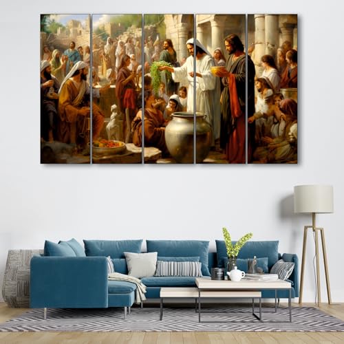 The Castle Decor-Jesus christ last supper painting with frame Big Size(27x48) Wall art for living room,Bedroom,Drawing room,Hotels-Wooden Framed-Digital Painting - Image 3