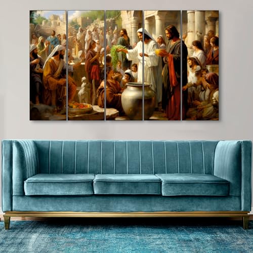 The Castle Decor-Jesus christ last supper painting with frame Big Size(27x48) Wall art for living room,Bedroom,Drawing room,Hotels-Wooden Framed-Digital Painting - Image 2