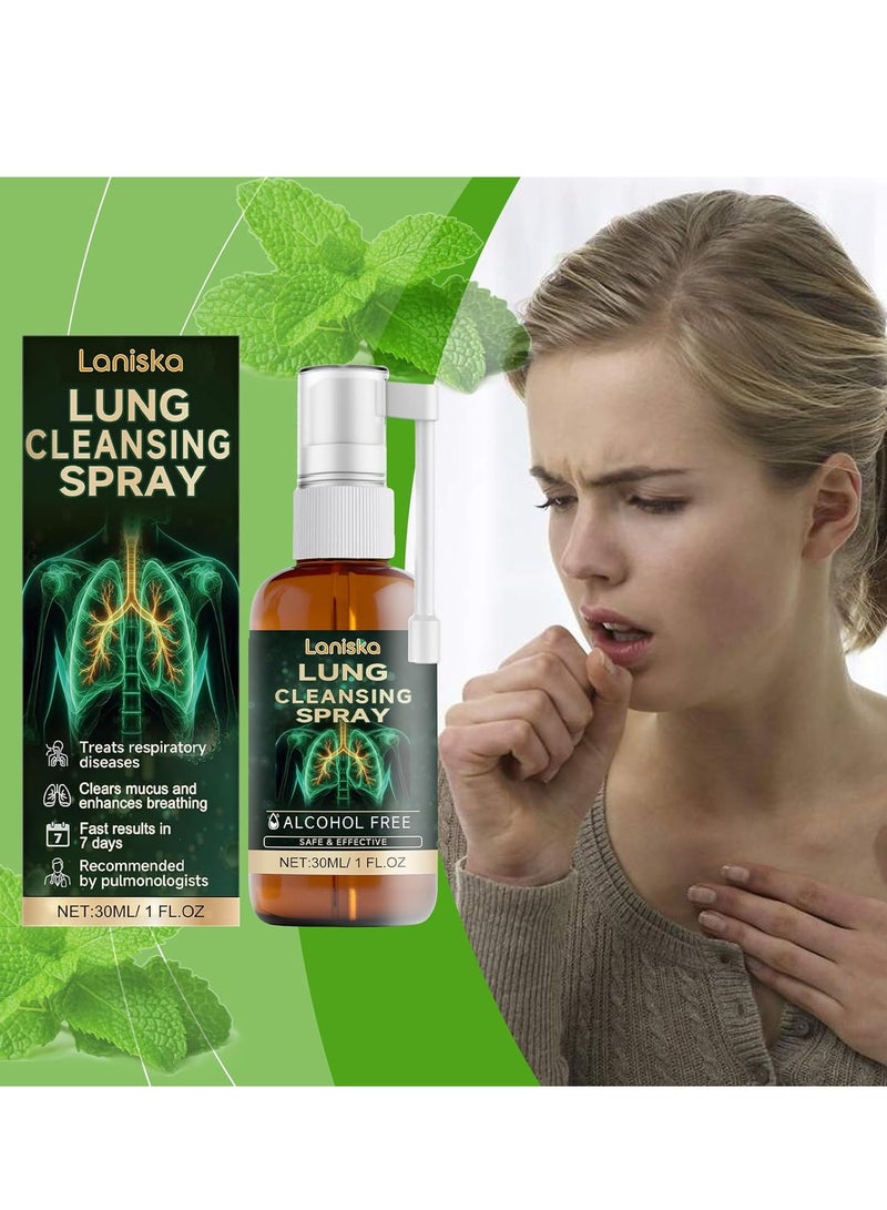 LANISKA Advanced Lung Cleansing Spray, Lung Cleansing Spray, Herbal Lung Cleansing Spray, Natural Lung Support Supplement, Lung Cleansing Spray for Lung Cleanse (Black, 30ml)  - Image 5