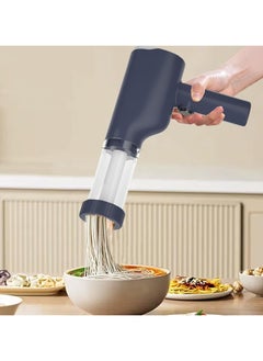 Electric Pasta Maker, Electric Noodle Maker, High Efficiency Handheld Press Pasta Machine with 6 Moulds, Premium Materials, Portable Automatic Pasta Maker Machine for Home Use (Blue)