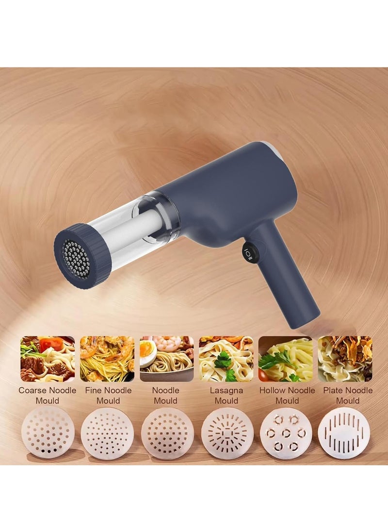 Kimaya Electric Pasta Maker, Electric Noodle Maker, High Efficiency Handheld Press Pasta Machine with 6 Moulds, Premium Materials, Portable Automatic Pasta Maker Machine for Home Use (Blue)  - Image 4