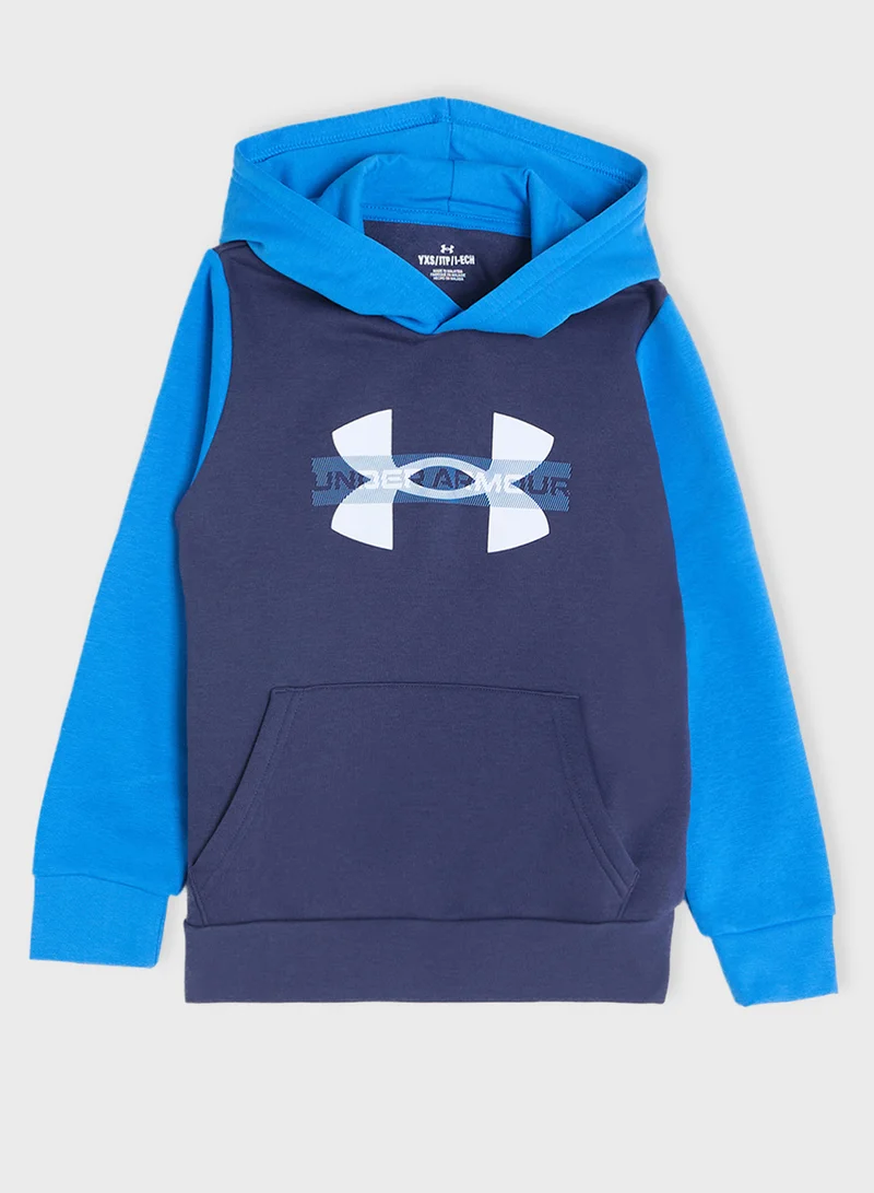 اندر ارمور Youth Rival Fleece Colorblock Graphic Hoodie