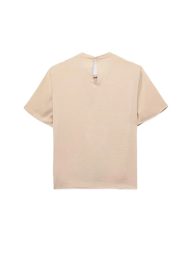 Koton  High Neck Satin T- Shirt for Women | Best Price UAE