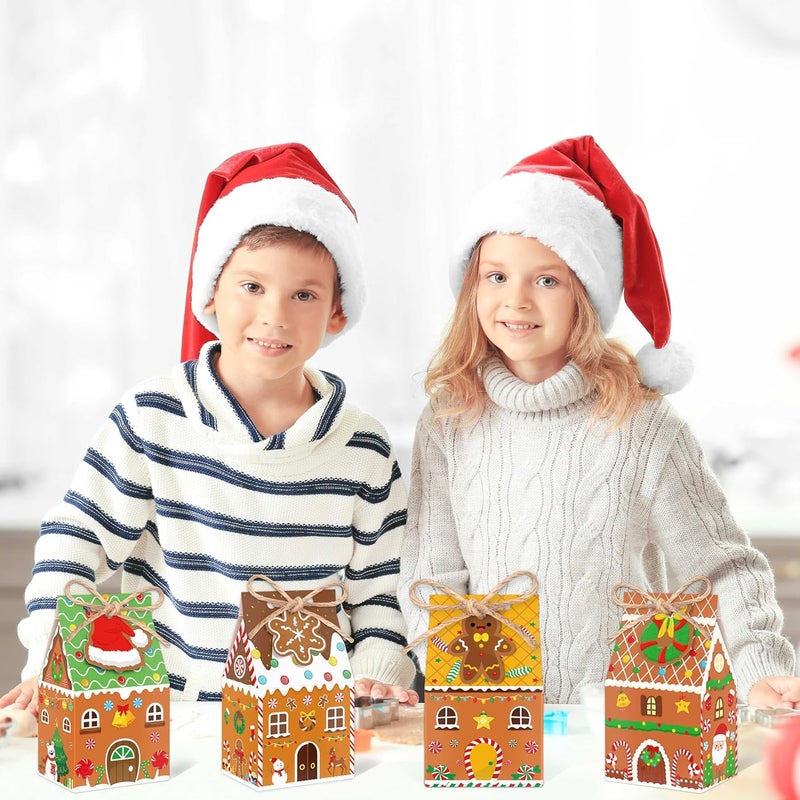 80UncleKimby 56Pcs Christmas Cookie Boxes Mini Gingerbread House Treat Box - Image 4