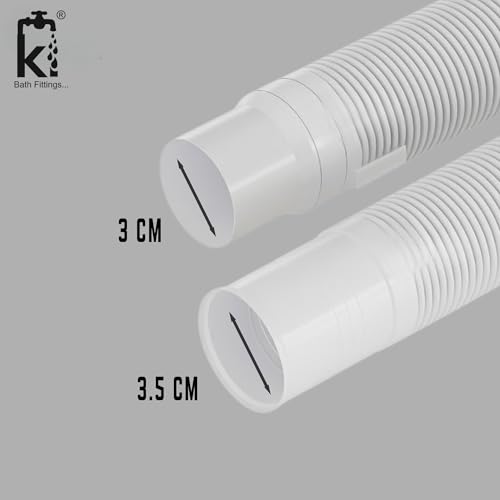 KI 2 Meter Waste Water Drain Outlet Pipe | Washing Machine Outlet Hose Pipe - White (Pack of 1) - Image 2