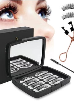 KIIUMI No Glue Magnetic Eyelashes Set, Reusable Soft Magnets False Eyelashes Natural Look With Tweezers for Women  - Image 3