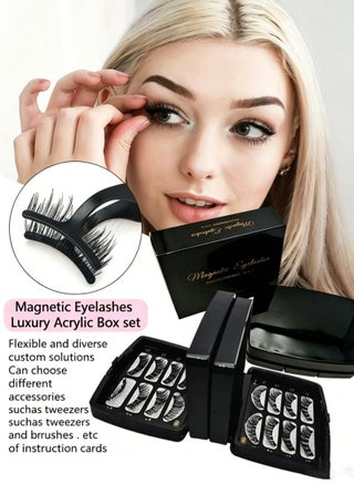 Dual Magnetic Eyelashes without Eyeliner or Glue Needed, Reusable False Lashes Natural Look 3D Effect Waterproof Fake Eyelash Set with Applicator, Easy to Wear , 8Pairs - view 4