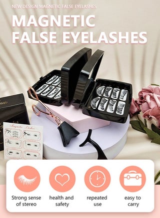 Dual Magnetic Eyelashes without Eyeliner or Glue Needed, Reusable False Lashes Natural Look 3D Effect Waterproof Fake Eyelash Set with Applicator, Easy to Wear , 8Pairs - view 2