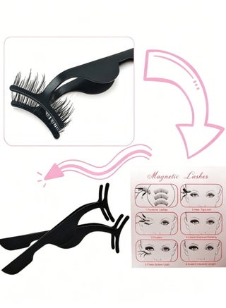 Dual Magnetic Eyelashes without Eyeliner or Glue Needed, Reusable False Lashes Natural Look 3D Effect Waterproof Fake Eyelash Set with Applicator, Easy to Wear , 8Pairs - view 5