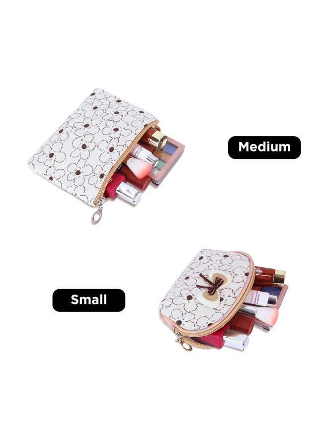 NFI essentials 3 Pcs. Cosmetic Pouch Makeup Pouch Semi-Circle Vanity Bag Travel Organizer Toiletry Pouch for Women Zippered Pouch Set, Large, Medium, Small - Image 3