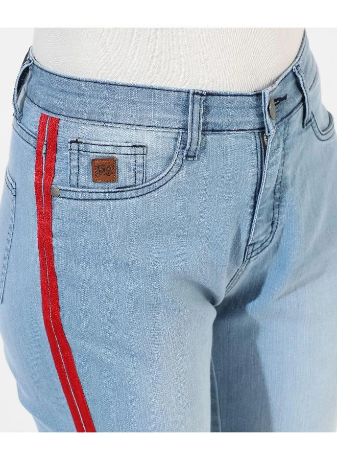 Campus Sutra  Women's Classic Blue Medium-Washed Regular Fit Denim Jeans for Women | Best Price UAE