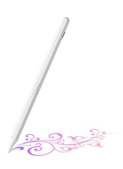 ماركة غير محددة قلم رصاص لجهاز iPad Air الجيل الخامس، iPad الجيل العاشر، قلم ستايلس لجهاز iPad Mini 6 / 5، قلم نشط مع خاصية رفض راحة اليد لجهاز iPad الجيل العاشر/التاسع/الثامن/السابع، متوافق مع iPad Pro (11/12.9 بوصة) (أبيض)  - Image 1