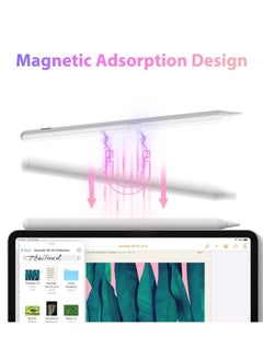 ماركة غير محددة قلم رصاص لجهاز iPad Air الجيل الخامس، iPad الجيل العاشر، قلم ستايلس لجهاز iPad Mini 6 / 5، قلم نشط مع خاصية رفض راحة اليد لجهاز iPad الجيل العاشر/التاسع/الثامن/السابع، متوافق مع iPad Pro (11/12.9 بوصة) (أبيض)  - Image 3