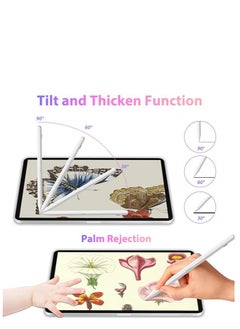 ماركة غير محددة قلم رصاص لجهاز iPad Air الجيل الخامس، iPad الجيل العاشر، قلم ستايلس لجهاز iPad Mini 6 / 5، قلم نشط مع خاصية رفض راحة اليد لجهاز iPad الجيل العاشر/التاسع/الثامن/السابع، متوافق مع iPad Pro (11/12.9 بوصة) (أبيض)  - Image 4