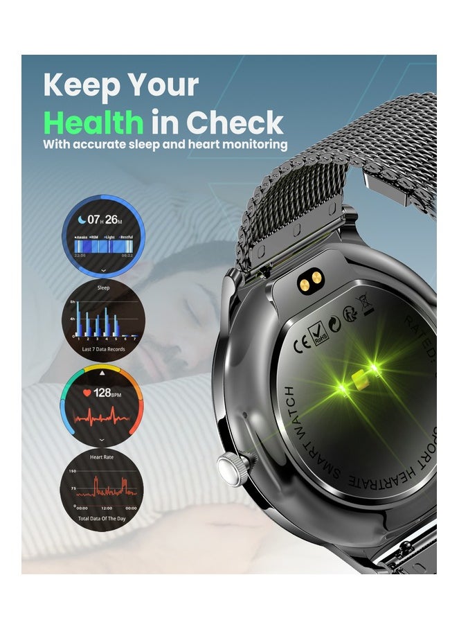Moxedo Moxedo Glory Smart Watch for Women 1.43” Amoled HD Display Fitness Watch Real Time Health Monitoring, 100+ Watch Faces, 120+ Sports Modes Fitness Activity Tracker for iOS and Android (Black)  - Image 4
