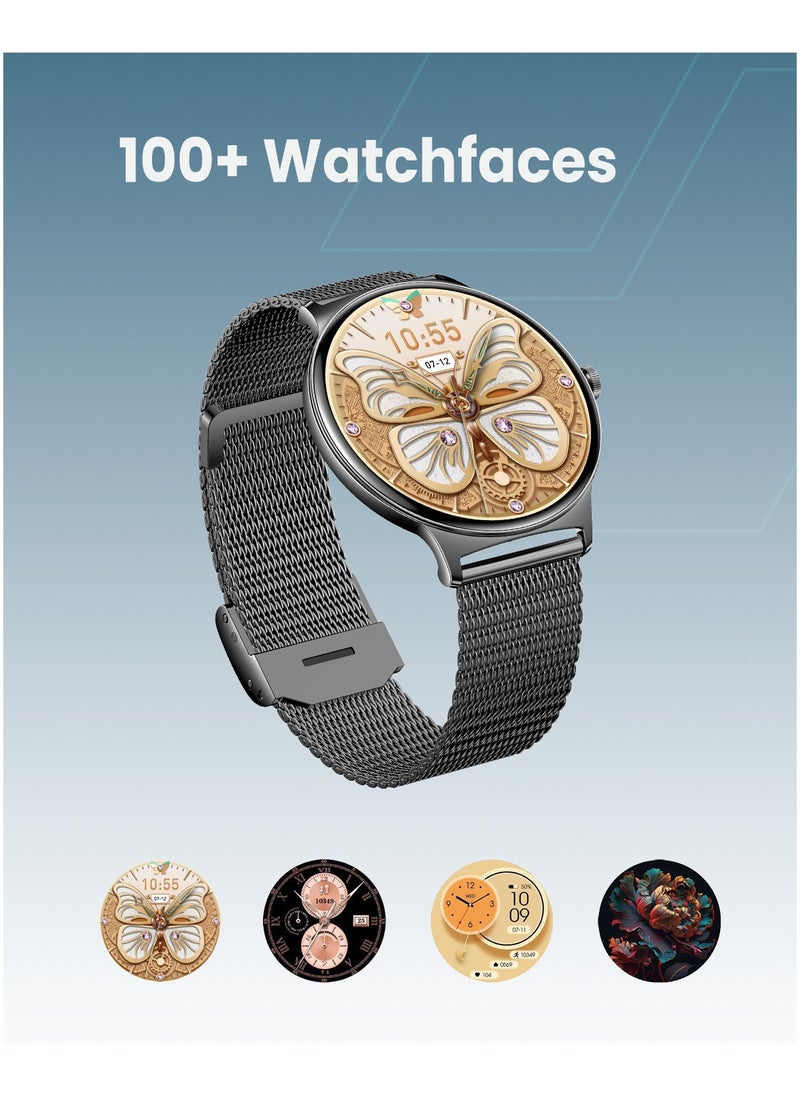 Moxedo Moxedo Glory Smart Watch for Women 1.43” Amoled HD Display Fitness Watch Real Time Health Monitoring, 100+ Watch Faces, 120+ Sports Modes Fitness Activity Tracker for iOS and Android (Black)  - Image 2