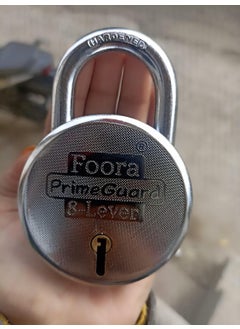 Foora Foora PrimeGuard Round 65mm Padlock with 5 Keys Double Locking 8 Lever gate Shop Shutter PrimeGuard Hardened Shackle Lock and Keys Door Lock for Home Original Photo  - Image 1