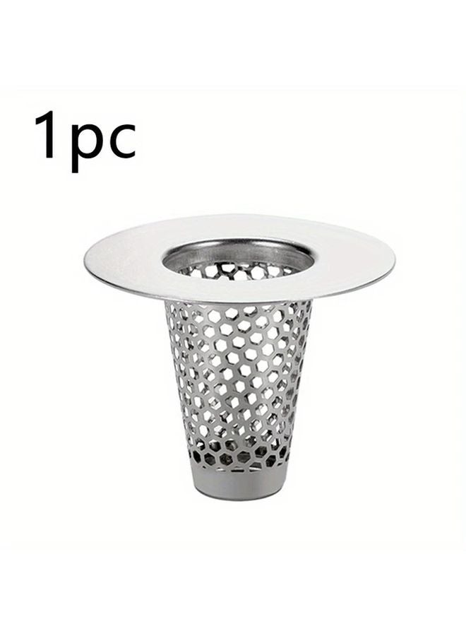 Stainless Steel Bathroom Sink Drain Strainer Hair Catcher For 1 2 To 1 6 Inch Drain Hole Silvery - Image 1