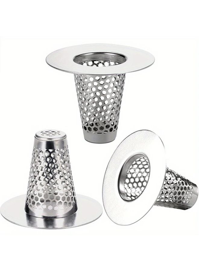Stainless Steel Bathroom Sink Drain Strainer Hair Catcher For 1 2 To 1 6 Inch Drain Hole Silvery - Image 2