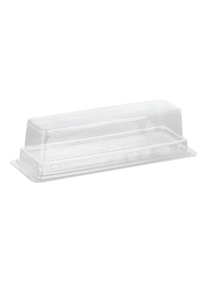 Restaurantware 7.9 x 2.8 x 2.2 Inch Dessert Containers, 100 With Dome Lid Transparent To Go Boxes - For Pastries And Snacks, Packages On-The-Go Desserts, Clear Plastic Food Packaging Containers - Image 1
