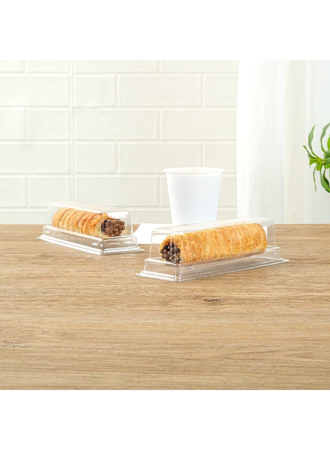 Restaurantware 7.9 x 2.8 x 2.2 Inch Dessert Containers, 100 With Dome Lid Transparent To Go Boxes - For Pastries And Snacks, Packages On-The-Go Desserts, Clear Plastic Food Packaging Containers - Image 4