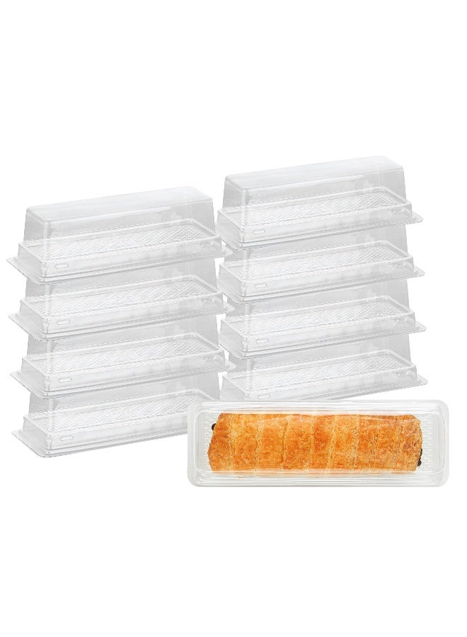 Restaurantware 7.9 x 2.8 x 2.2 Inch Dessert Containers, 100 With Dome Lid Transparent To Go Boxes - For Pastries And Snacks, Packages On-The-Go Desserts, Clear Plastic Food Packaging Containers - Image 2