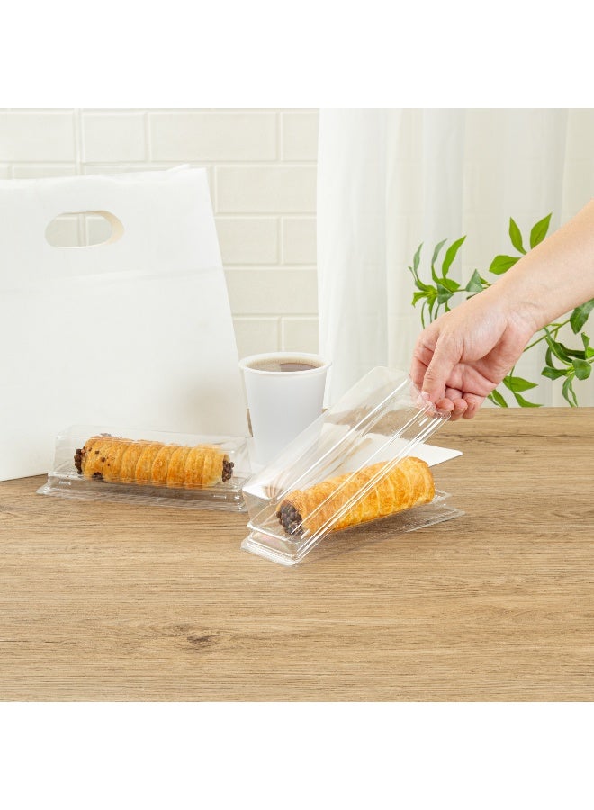 Restaurantware 7.9 x 2.8 x 2.2 Inch Dessert Containers, 100 With Dome Lid Transparent To Go Boxes - For Pastries And Snacks, Packages On-The-Go Desserts, Clear Plastic Food Packaging Containers - Image 5