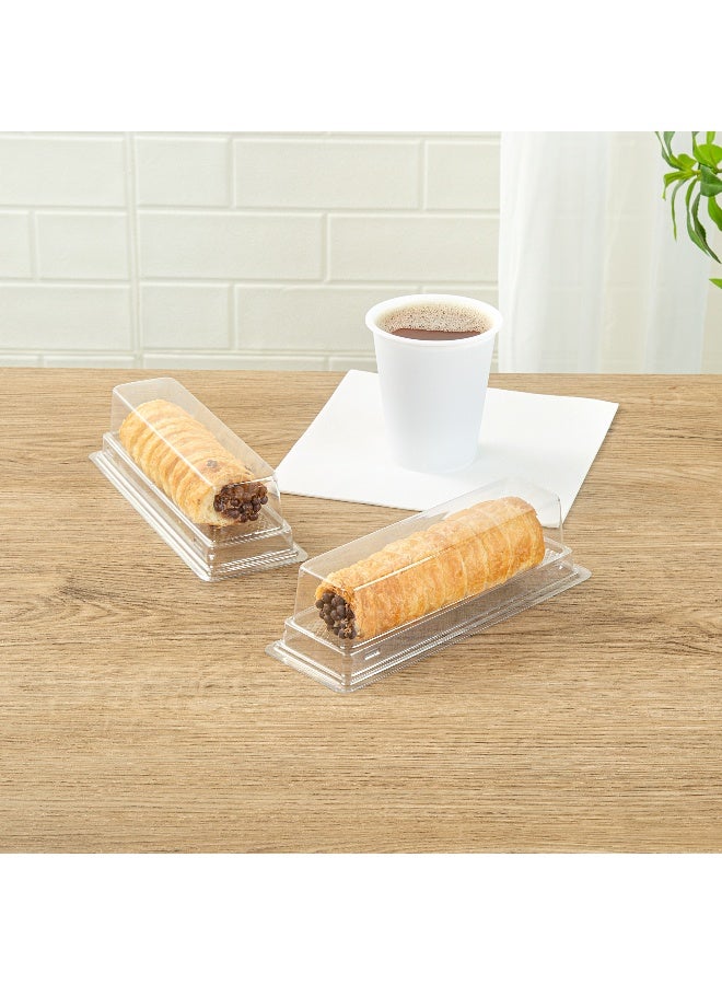 Restaurantware 7.9 x 2.8 x 2.2 Inch Dessert Containers, 100 With Dome Lid Transparent To Go Boxes - For Pastries And Snacks, Packages On-The-Go Desserts, Clear Plastic Food Packaging Containers - Image 3