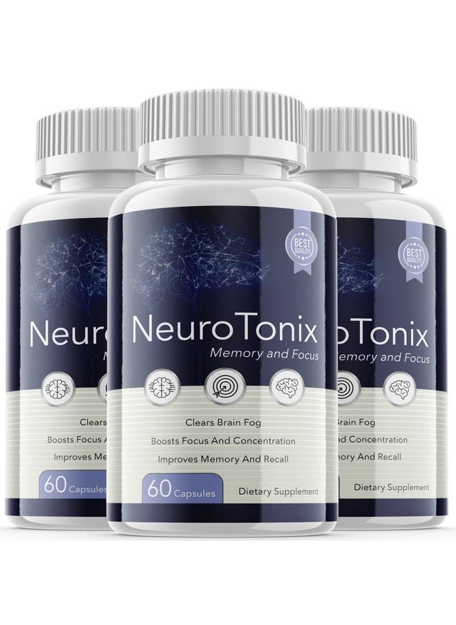 S.O Labs - Neurotonix Memory And Focus Advanced Formula Neuro Tonix Nootropic Healthy Memory Brain Pills (3 Pack) - Image 1