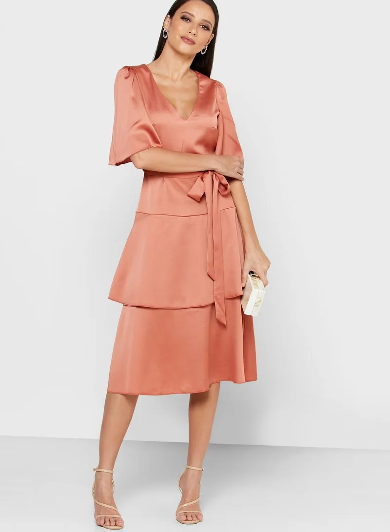 Little Mistress Little Mistress Wide Sleeve Layered Dress