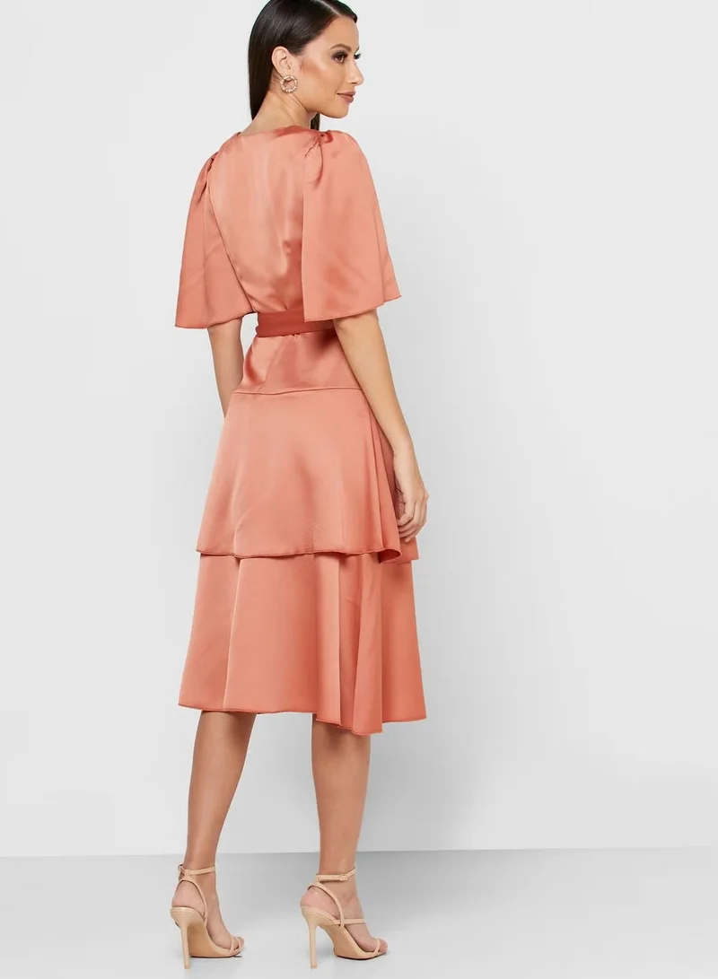 Little Mistress Little Mistress Wide Sleeve Layered Dress