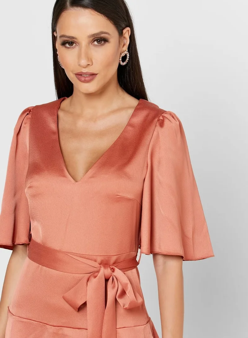 Little Mistress Little Mistress Wide Sleeve Layered Dress
