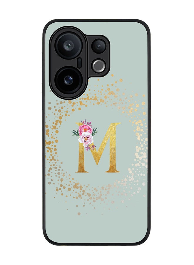 Stylizedd For vivo X200 FE / S30 Pro mini Case,Slim fit Camera Protection, Shockproof Thin Phone cover  - Custom Monogram Floral - M  (Light Grey )