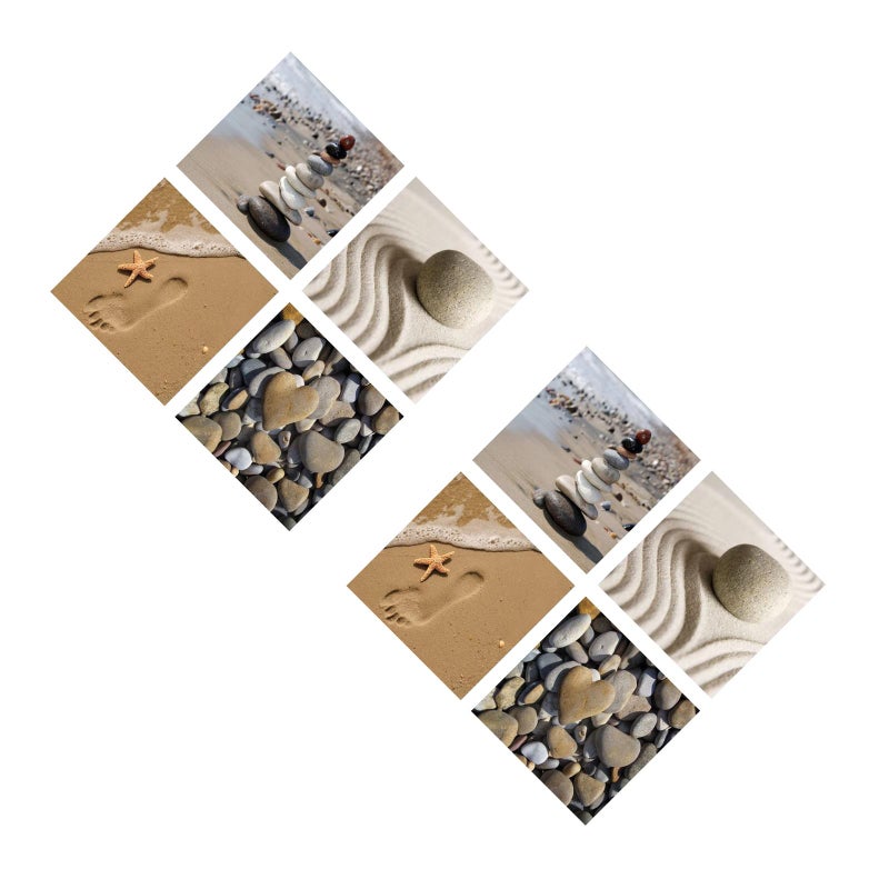 8 Pcs Frameless Canvas Beach Landscape Painting Wall Decor - Image 1